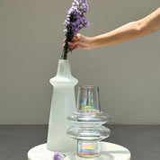 Ridge Frosted Glass Vase