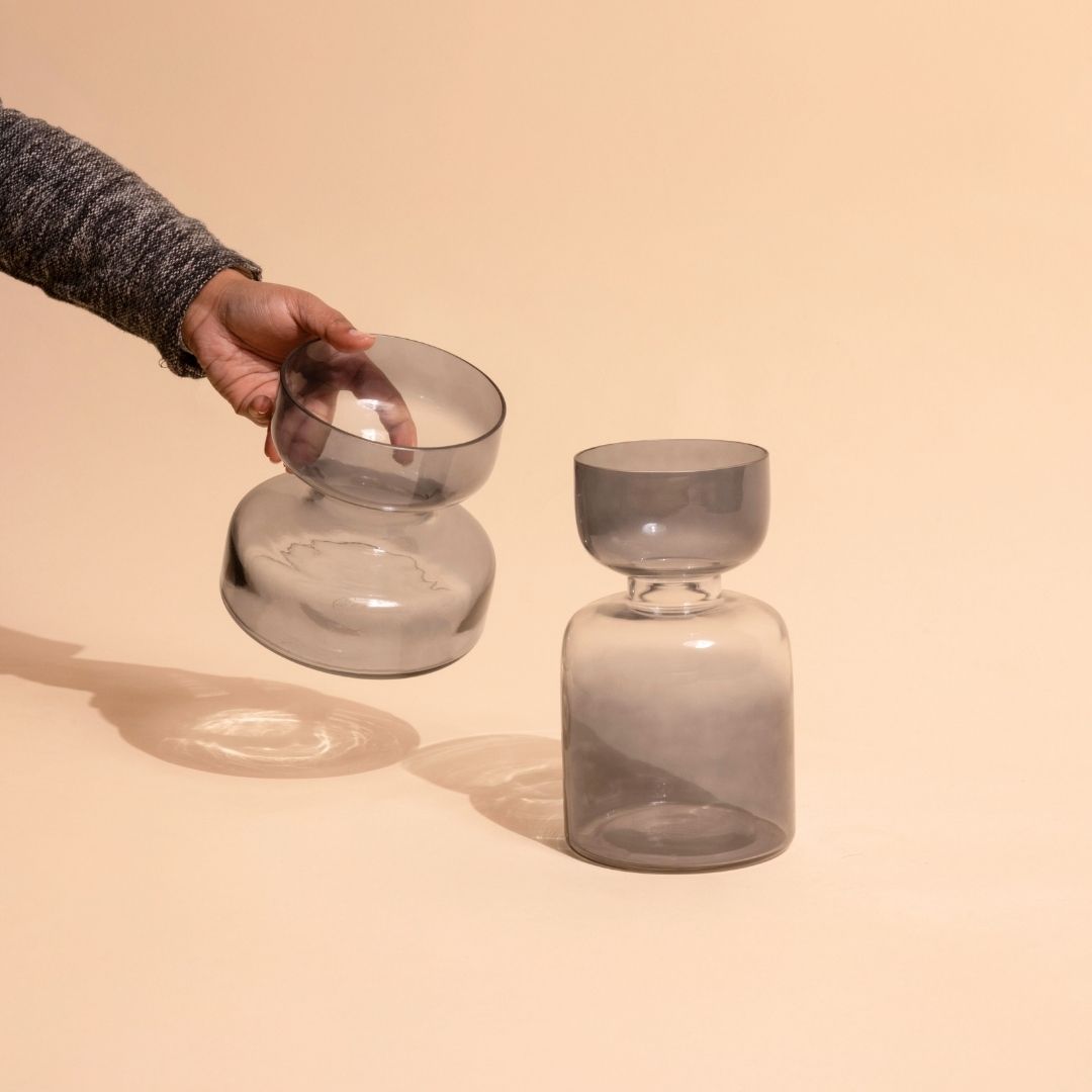 Slate Grey Glass Vase