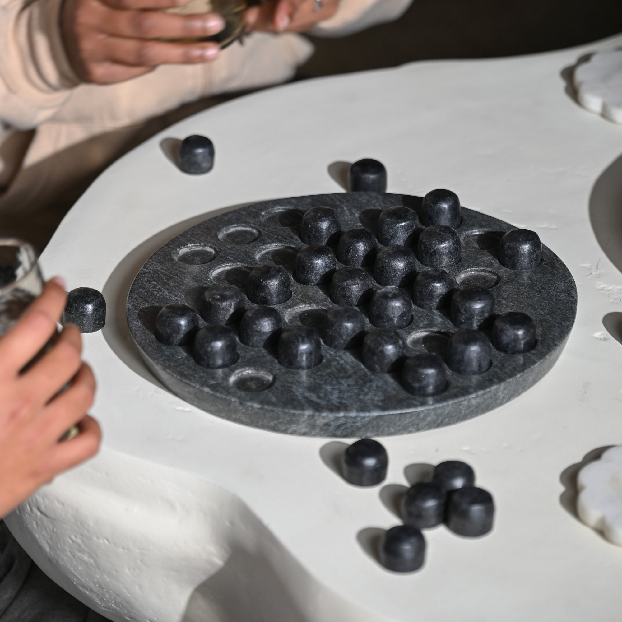 Black Marble Solitaire Board