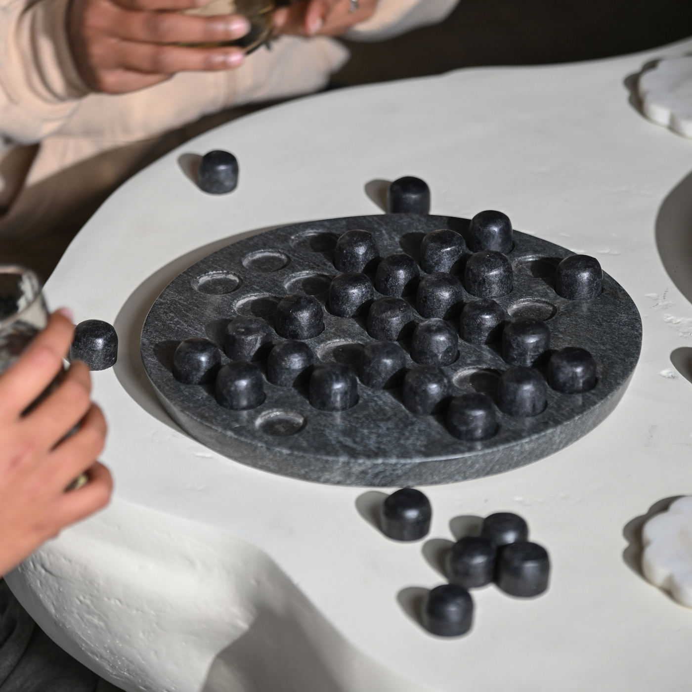 Black Marble Solitaire Board
