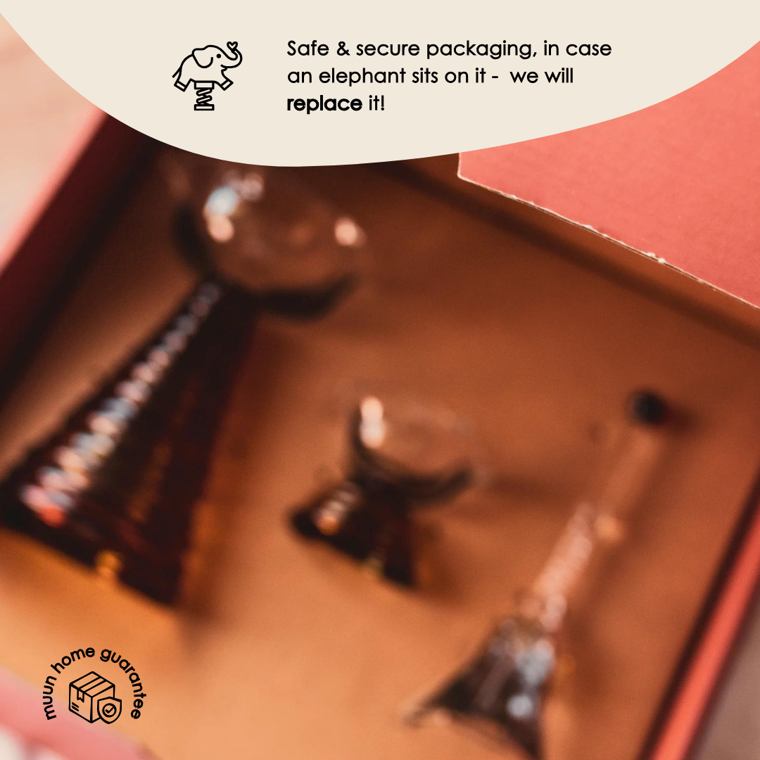 Glass Festive Gift Box - Tall Diya + Short Diya + Bell