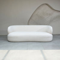 Faye Three Seater Bouclé Sofa - White