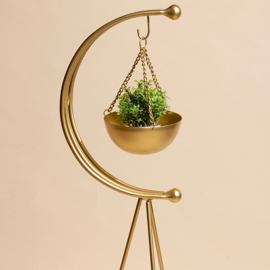 muun tripod planter - Gold and White Marble