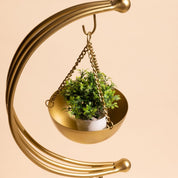 muun tripod planter - Gold and White Marble