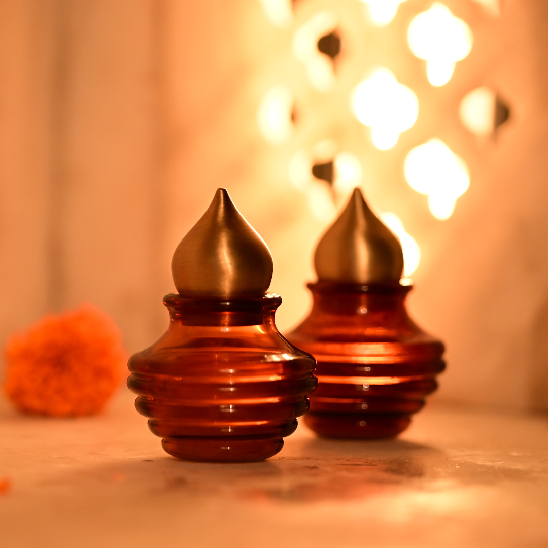 Muun Roli Chawal Kalash Set of 2