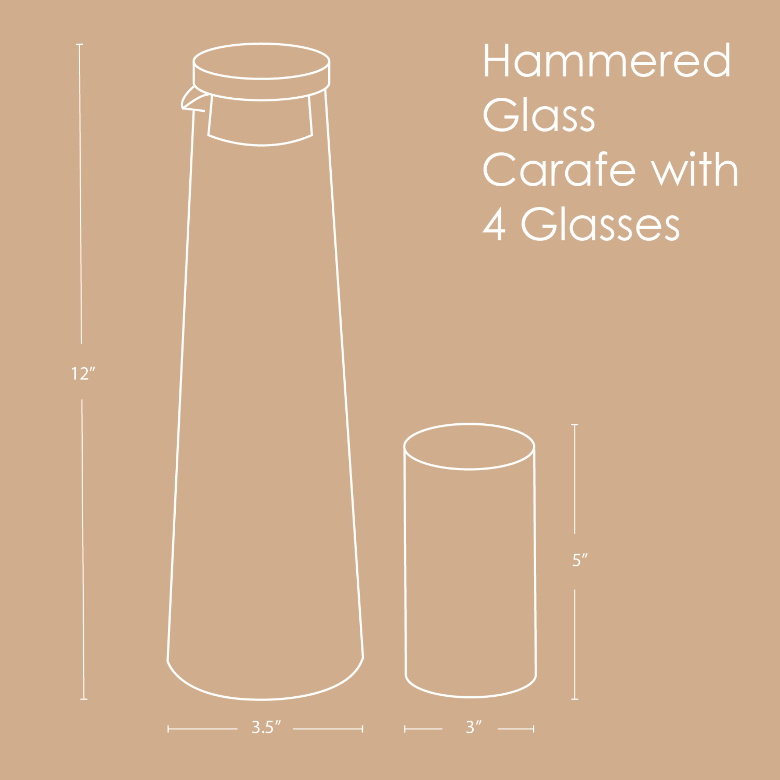 Hammered Glass Carafe
