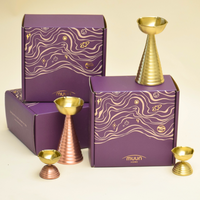 Muun Brass Diya Pair Gift Set - Tall & Short Diyas