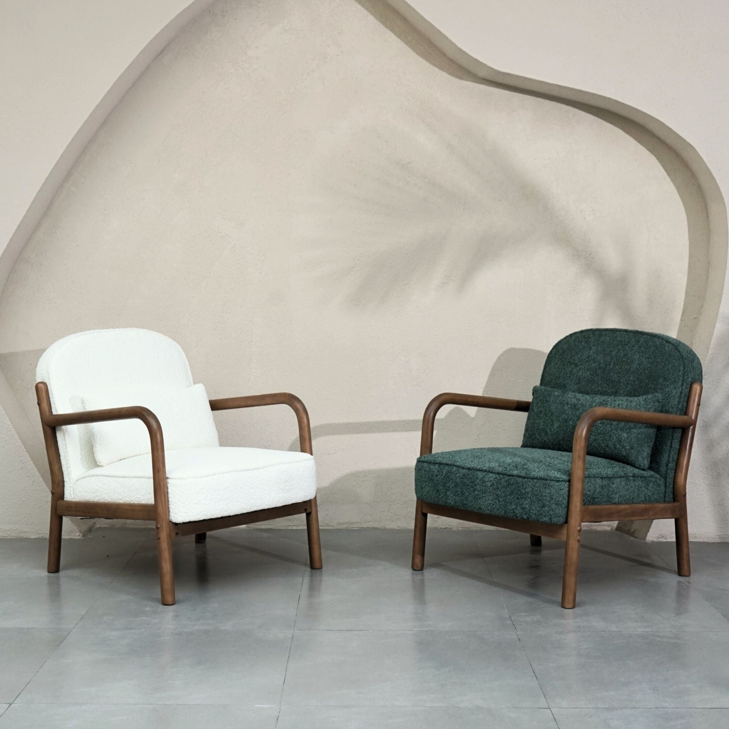 Elara Bouclé Armchair - Green
