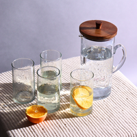Hammered Glass Jug with Lid
