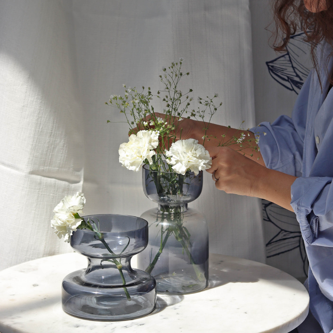 Slate Grey Glass Vase