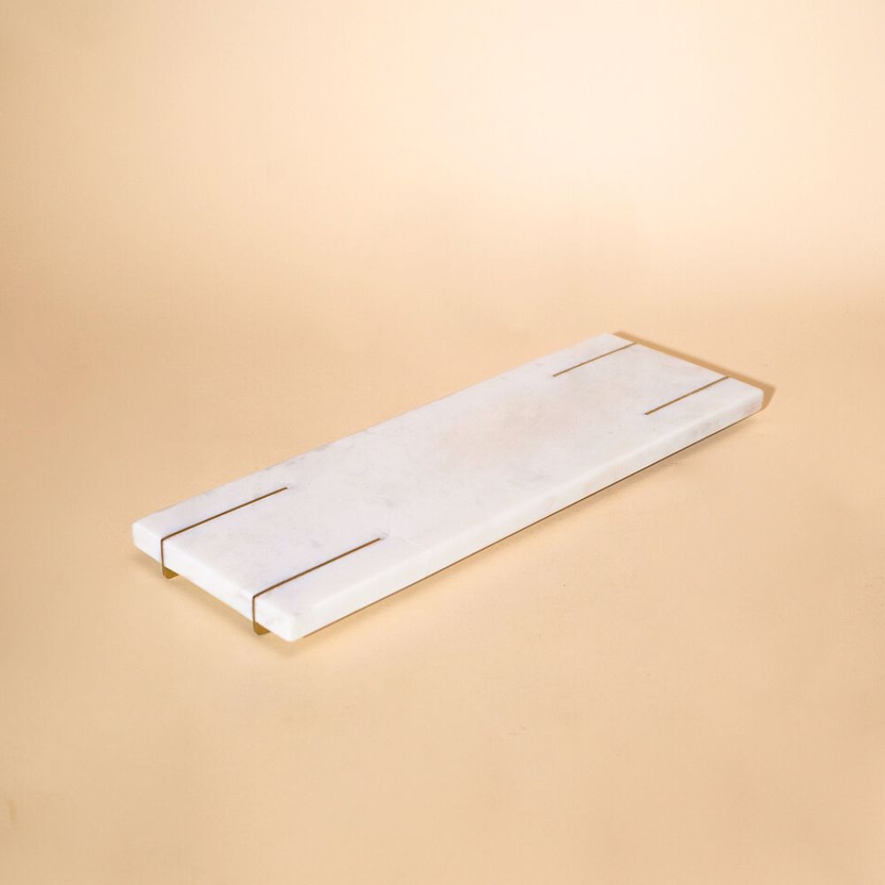 Marble Tray With Gold Base