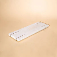 White Marble Cake Stand and Tray Set with Gold Base