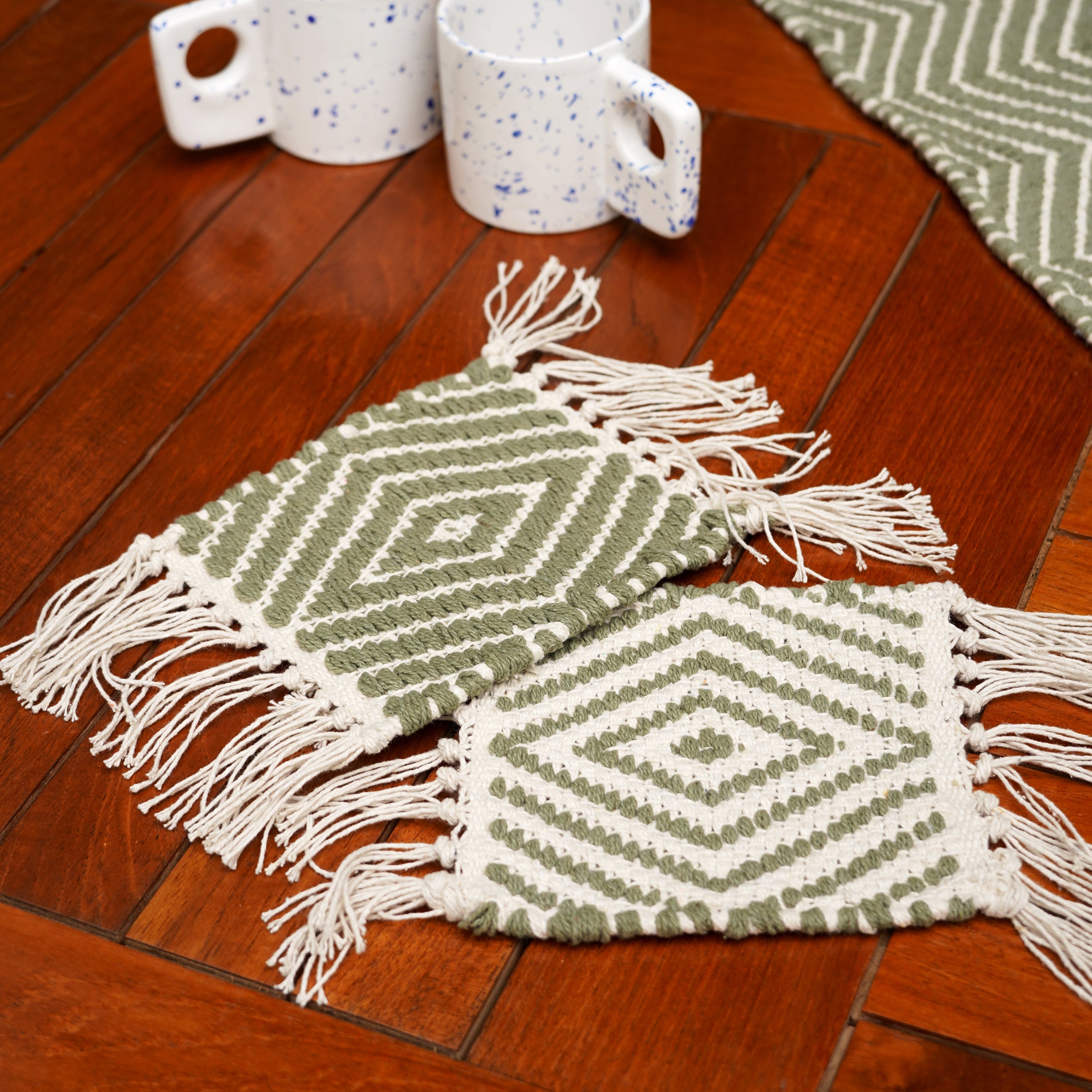 Handwoven Reversible Mug Rug