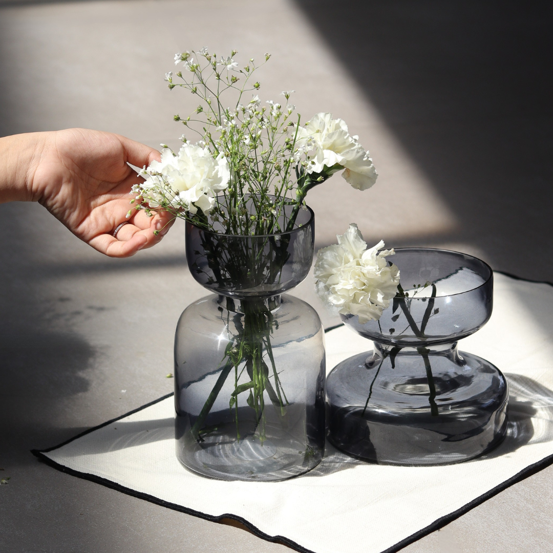 Slate Grey Glass Vase