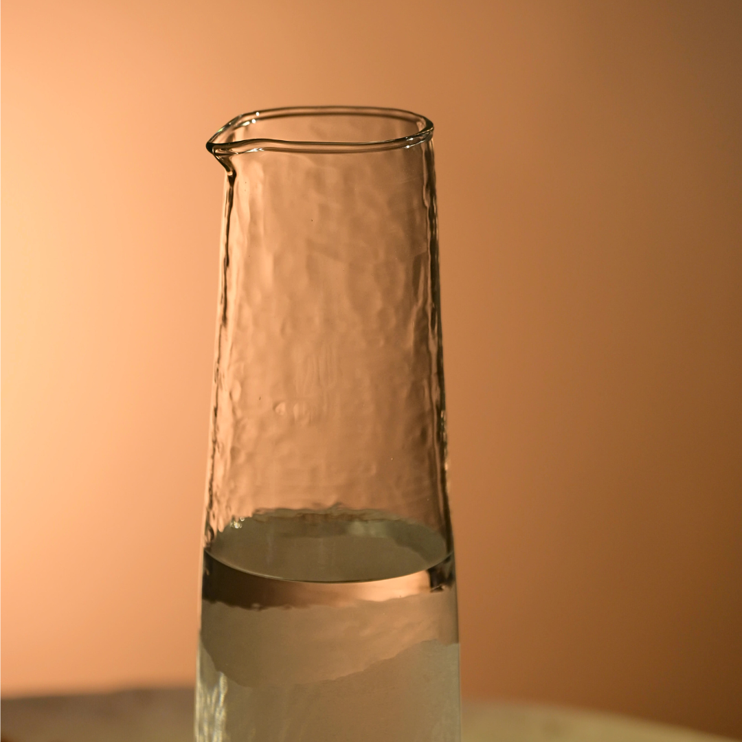 Frosted Hammered Glass Carafe