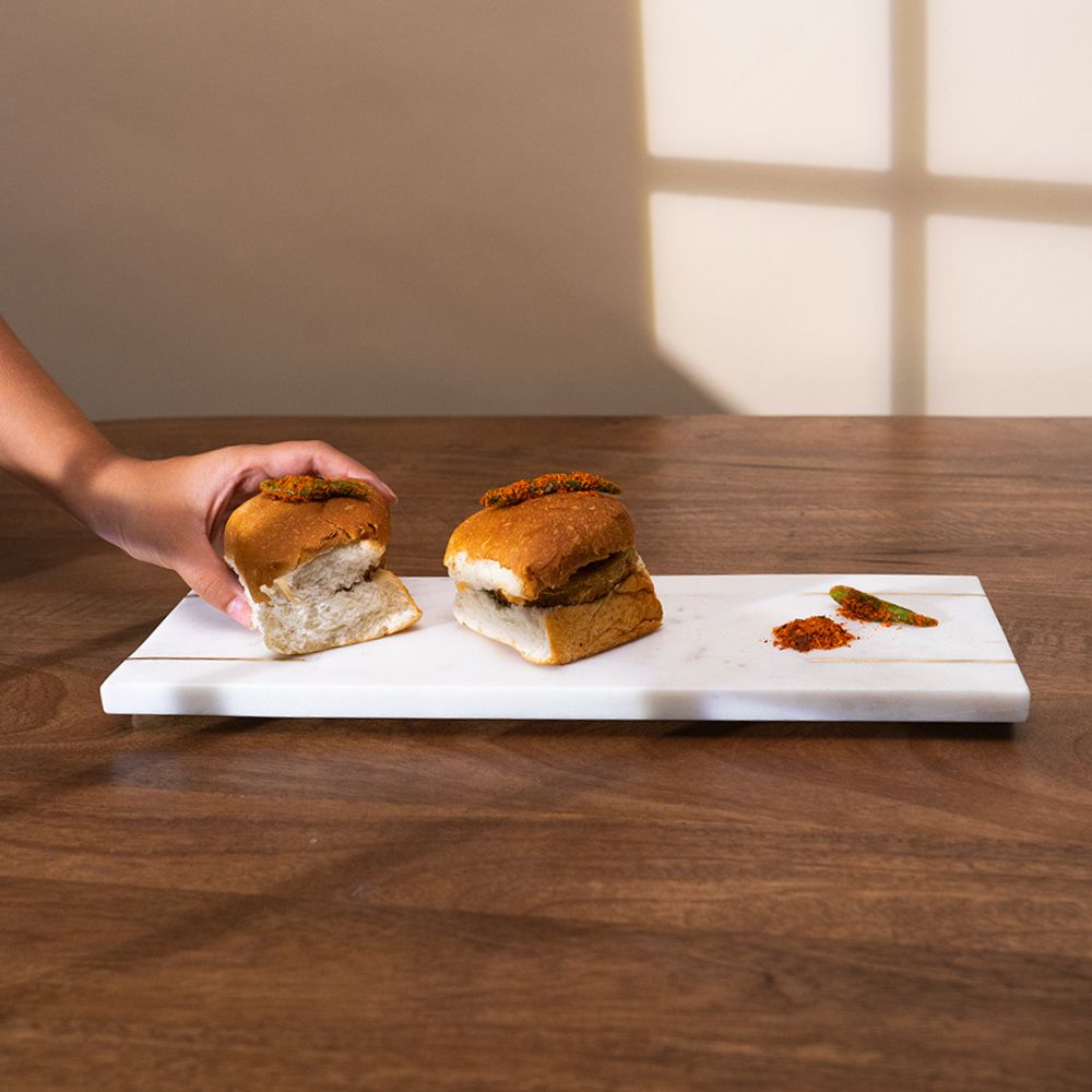 Marble Tray With Gold Base