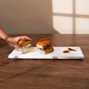 White Marble Tray With Gold Base