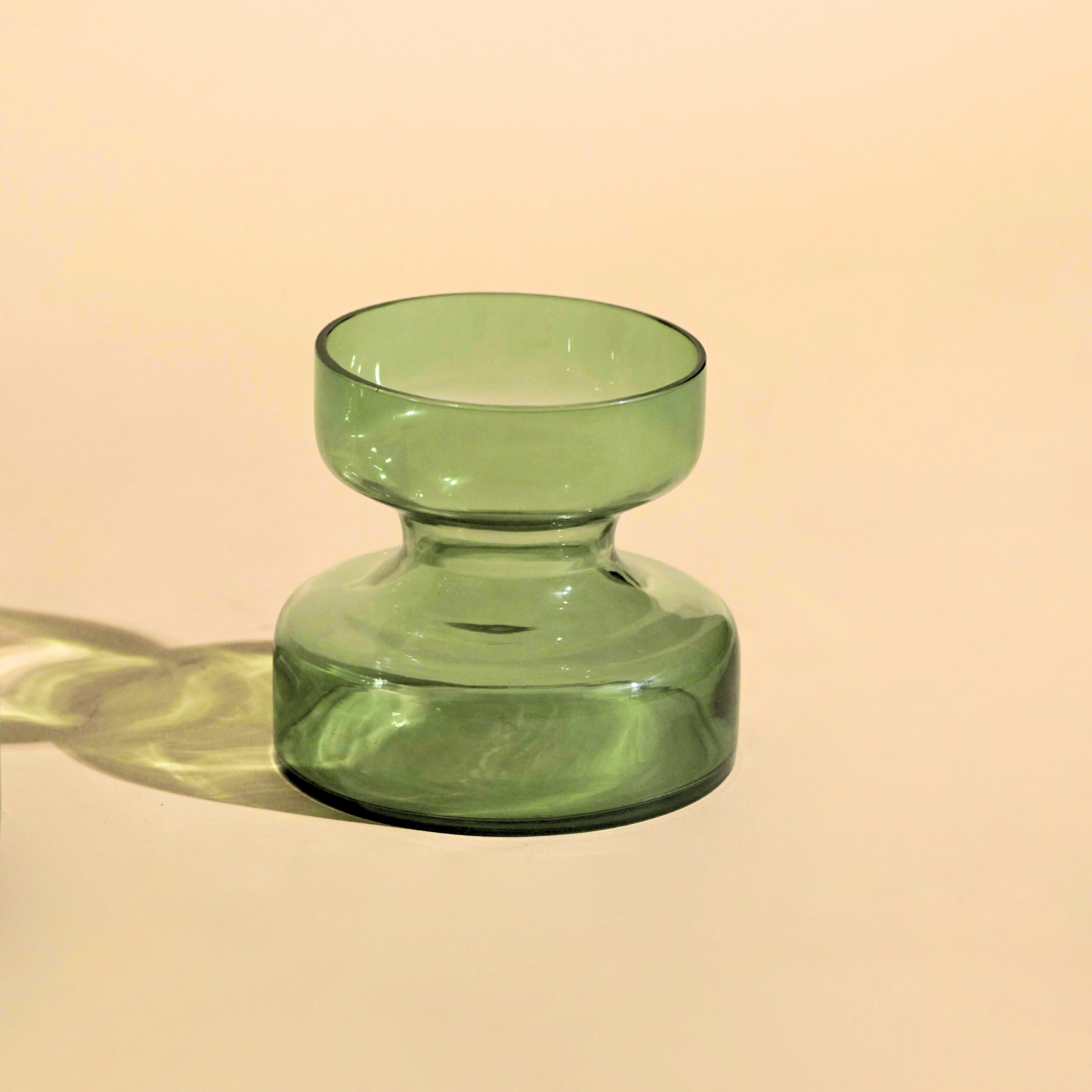 Sage Green Tinted Glass Vases