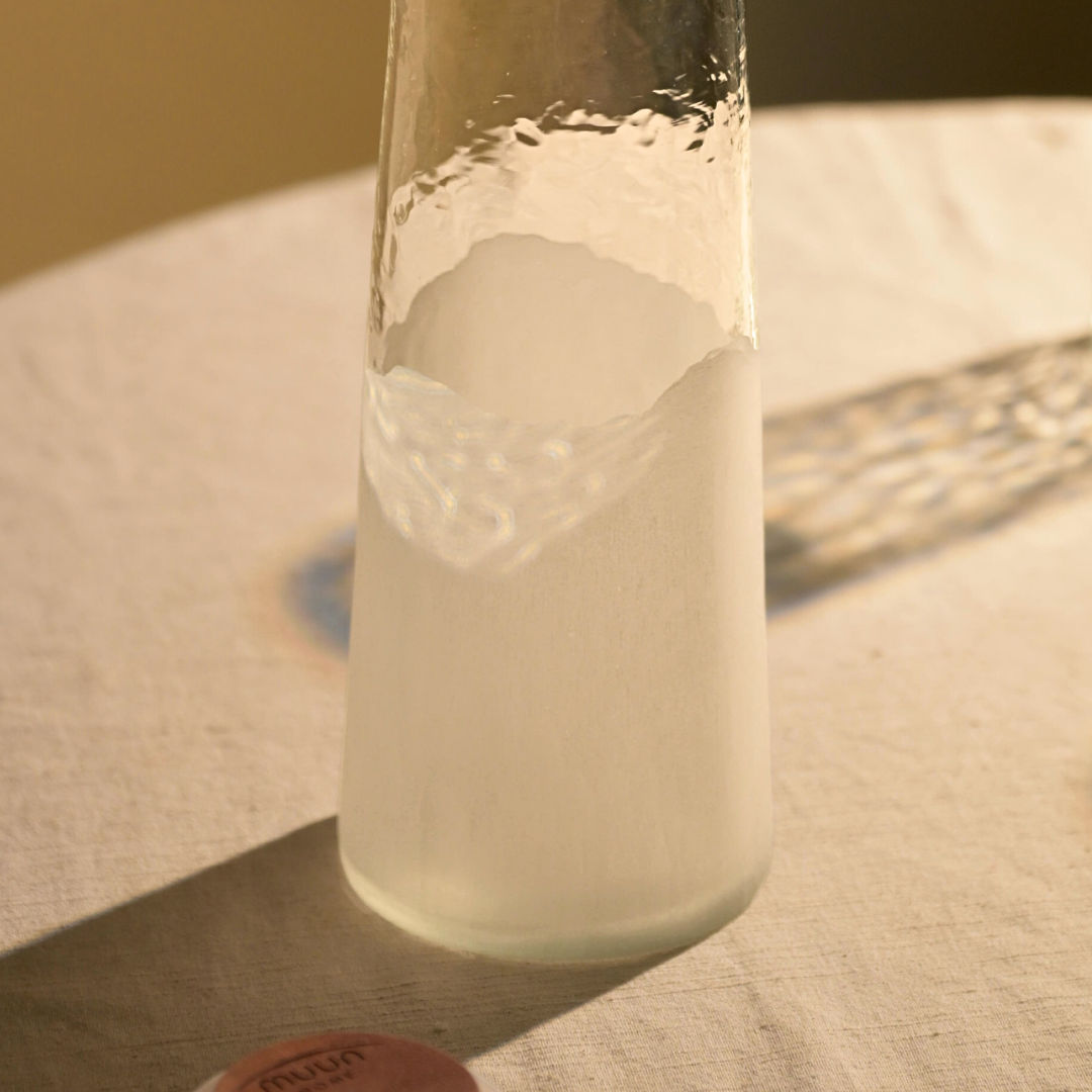Frosted Hammered Glass Carafe