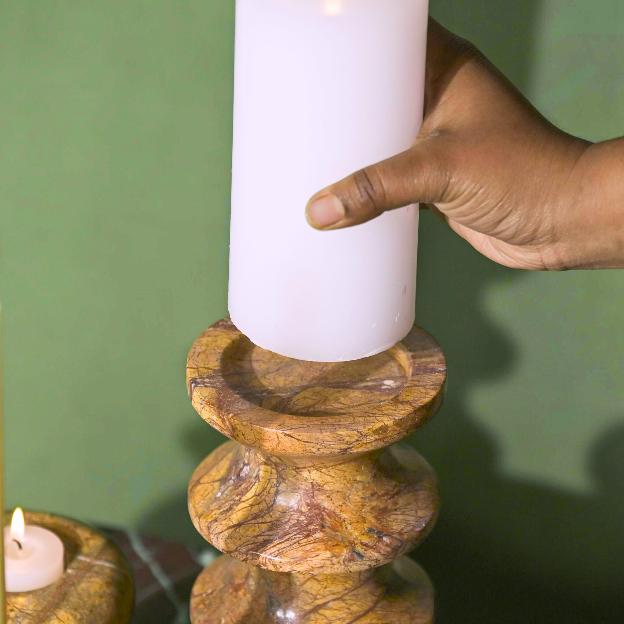 Astra Marble Candle Holders