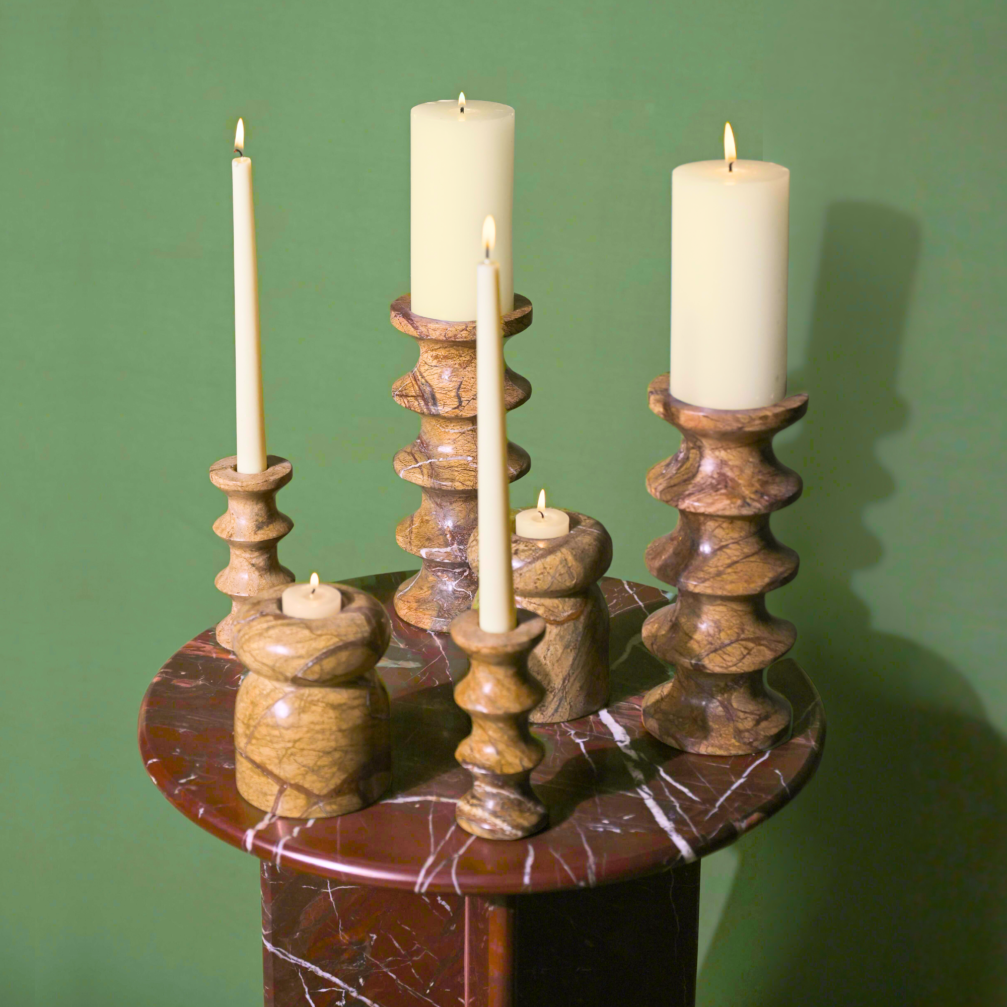 Astra Marble Candle Holders