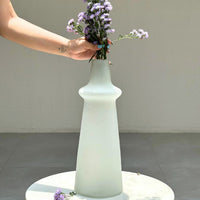 Ridge Frosted Glass Vase