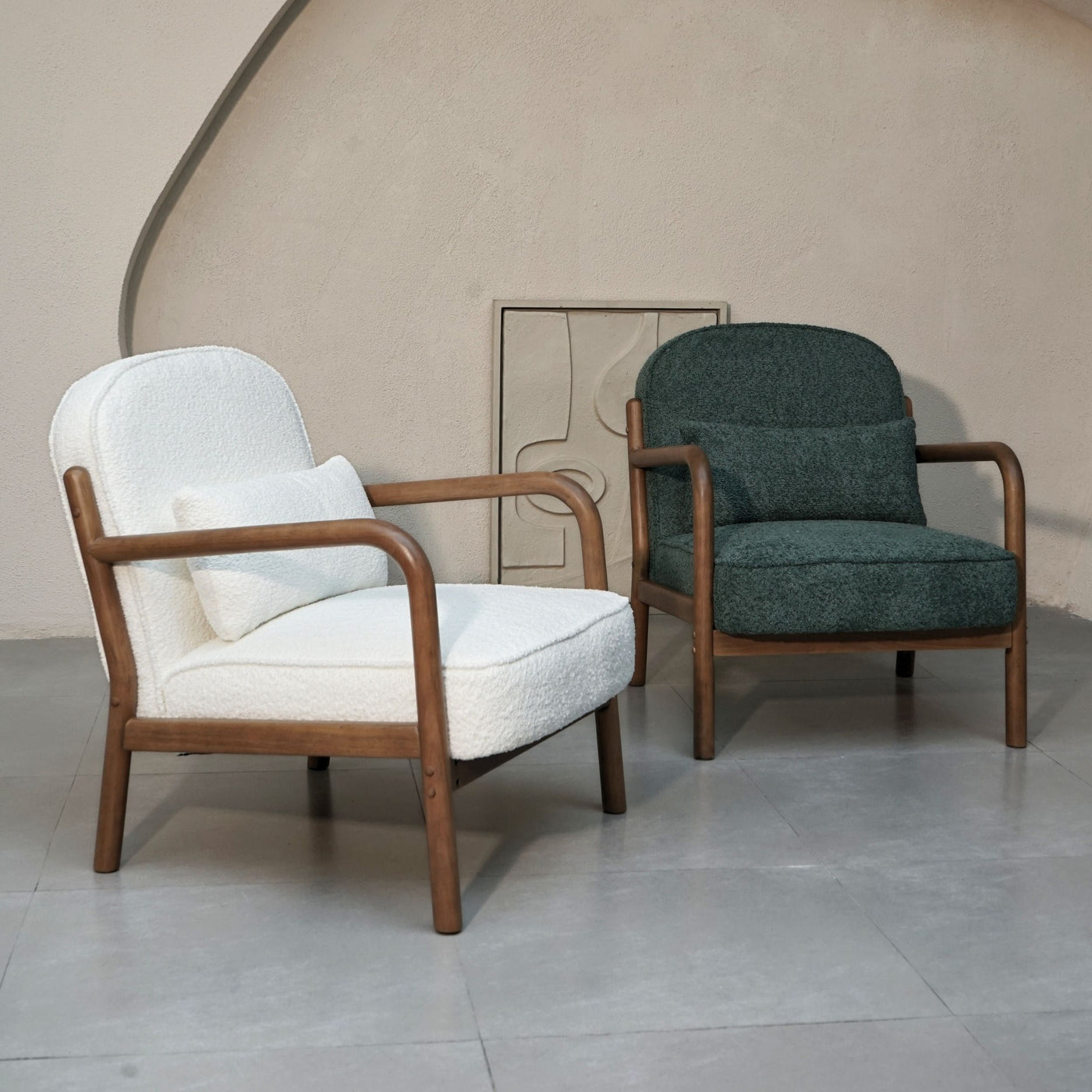 Elara Bouclé Armchair - Green