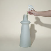 Ridge Frosted Glass Vase
