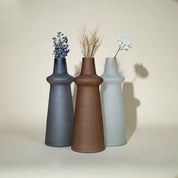Ridge Frosted Glass Vase