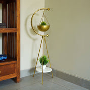 muun tripod planter - Gold and White Marble