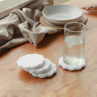 Scallop Marble Coasters Set of 4