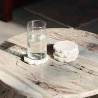Scallop Marble Coasters Set of 4
