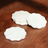 Scallop Marble Coasters Set of 4