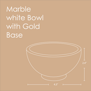 White Marble Bowl with Gold Base