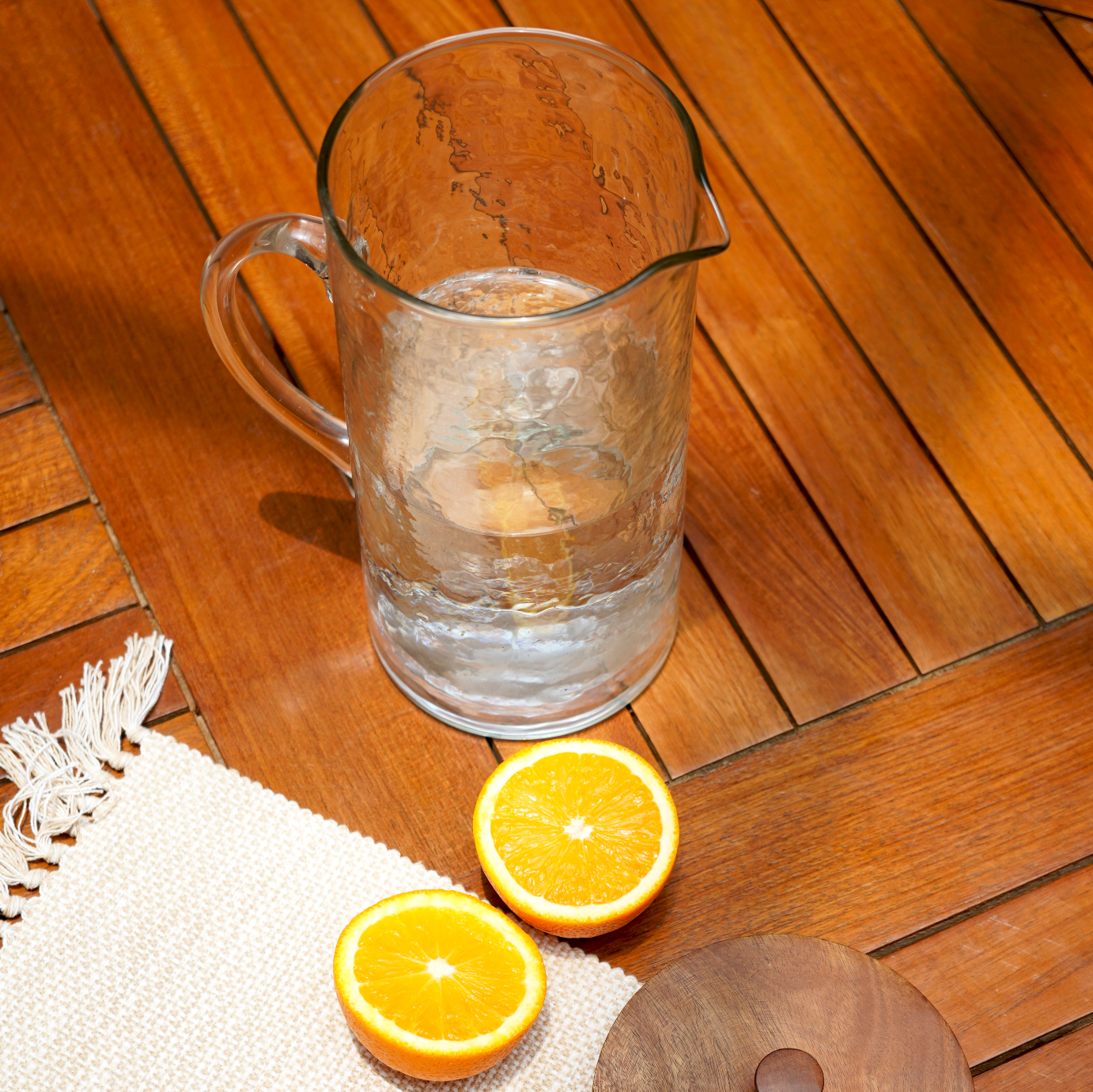 Hammered Glass Jug with Lid
