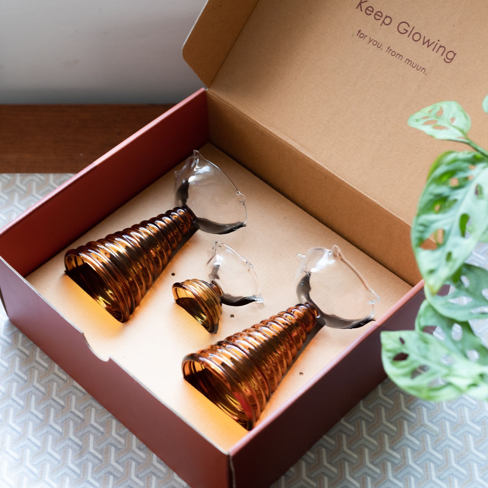 Amber Tall Glass and Short Glass Diya Combo Pack