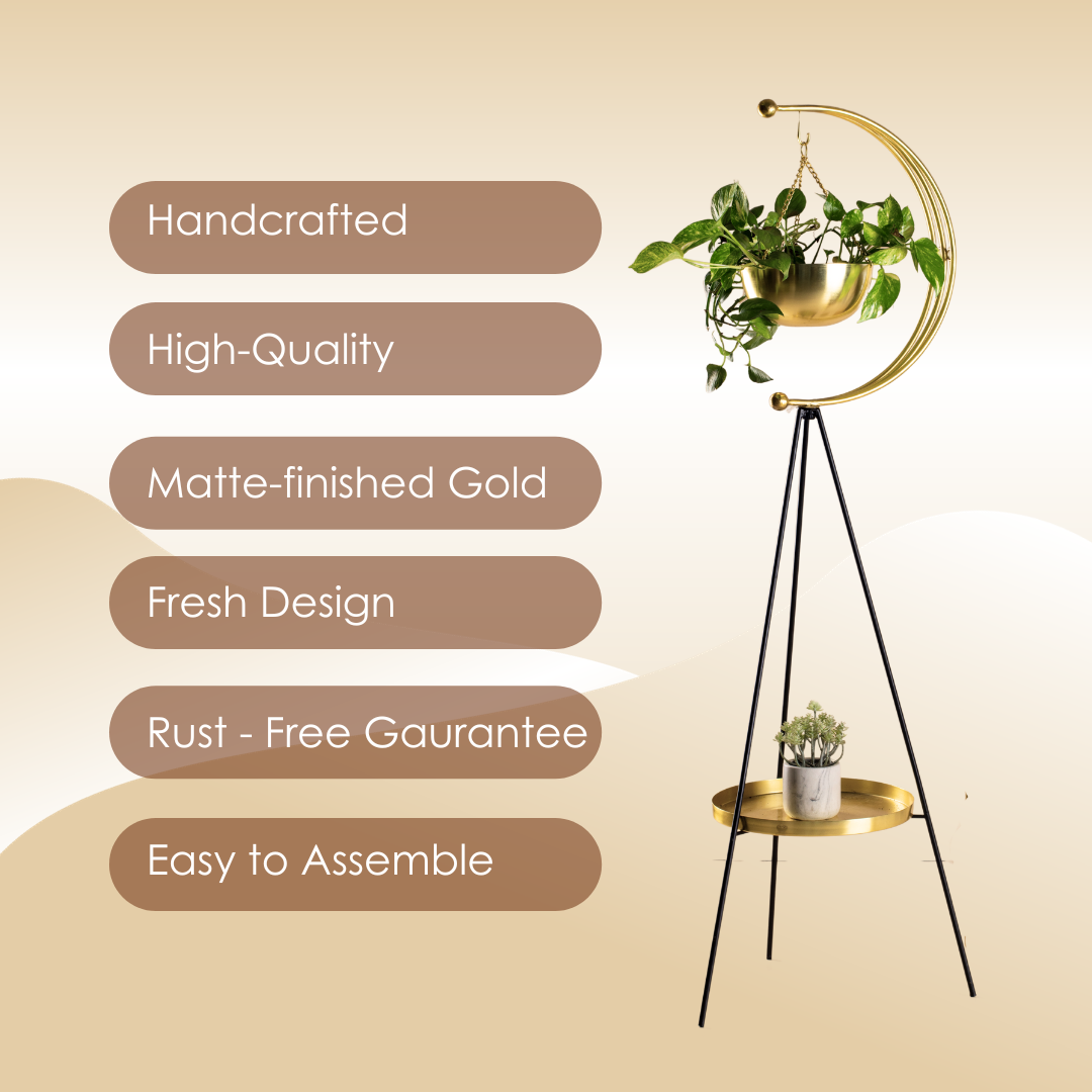 muun tripod planter - Black and Gold