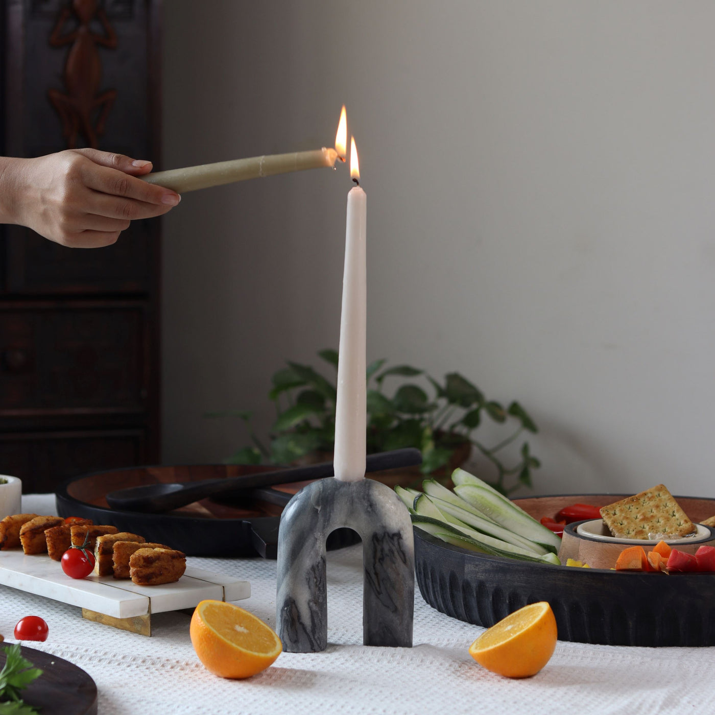 Grey Candle Holder Atheeva Designs 
