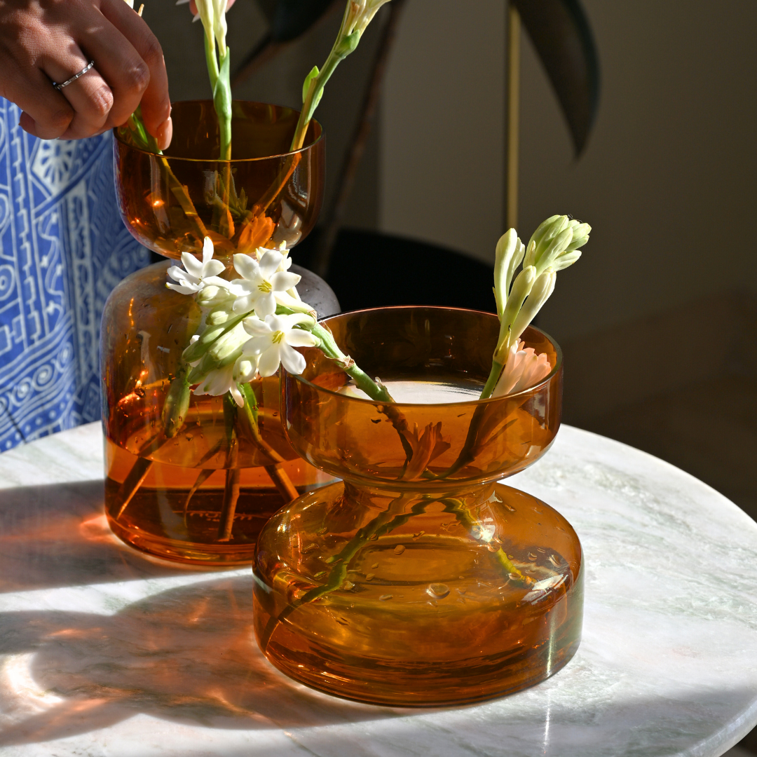 Haze Brown Glass Vase