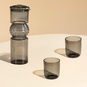 Coil Glass Carafe and set of 2 glasses