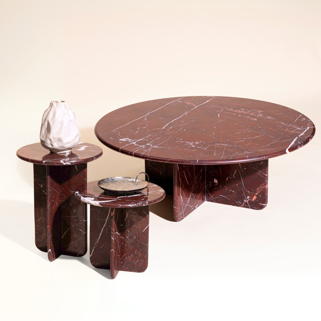 Norge Marble Table - Rosso