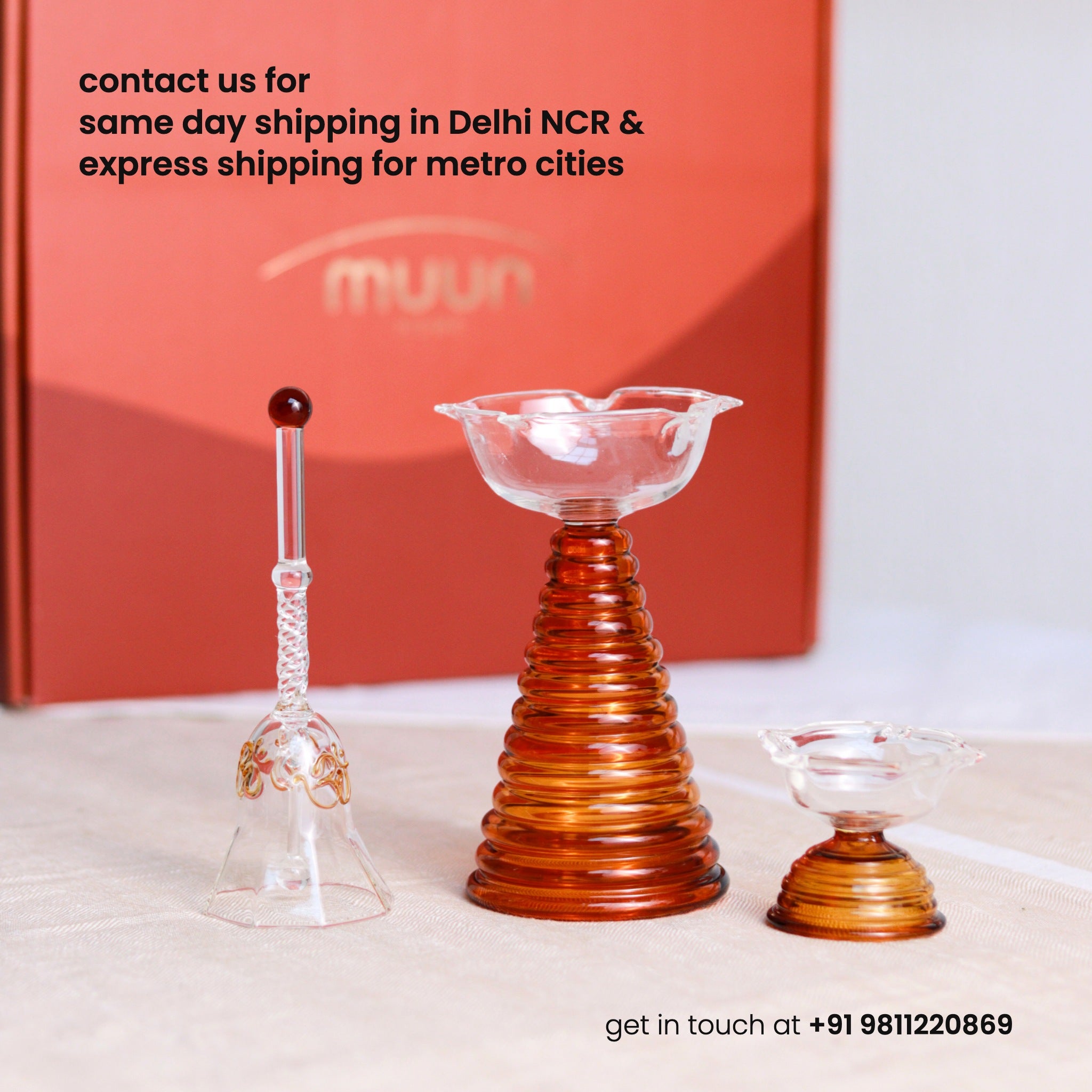 Festive Gift Box - Tall Diya + Short Diya + Ringing Bell