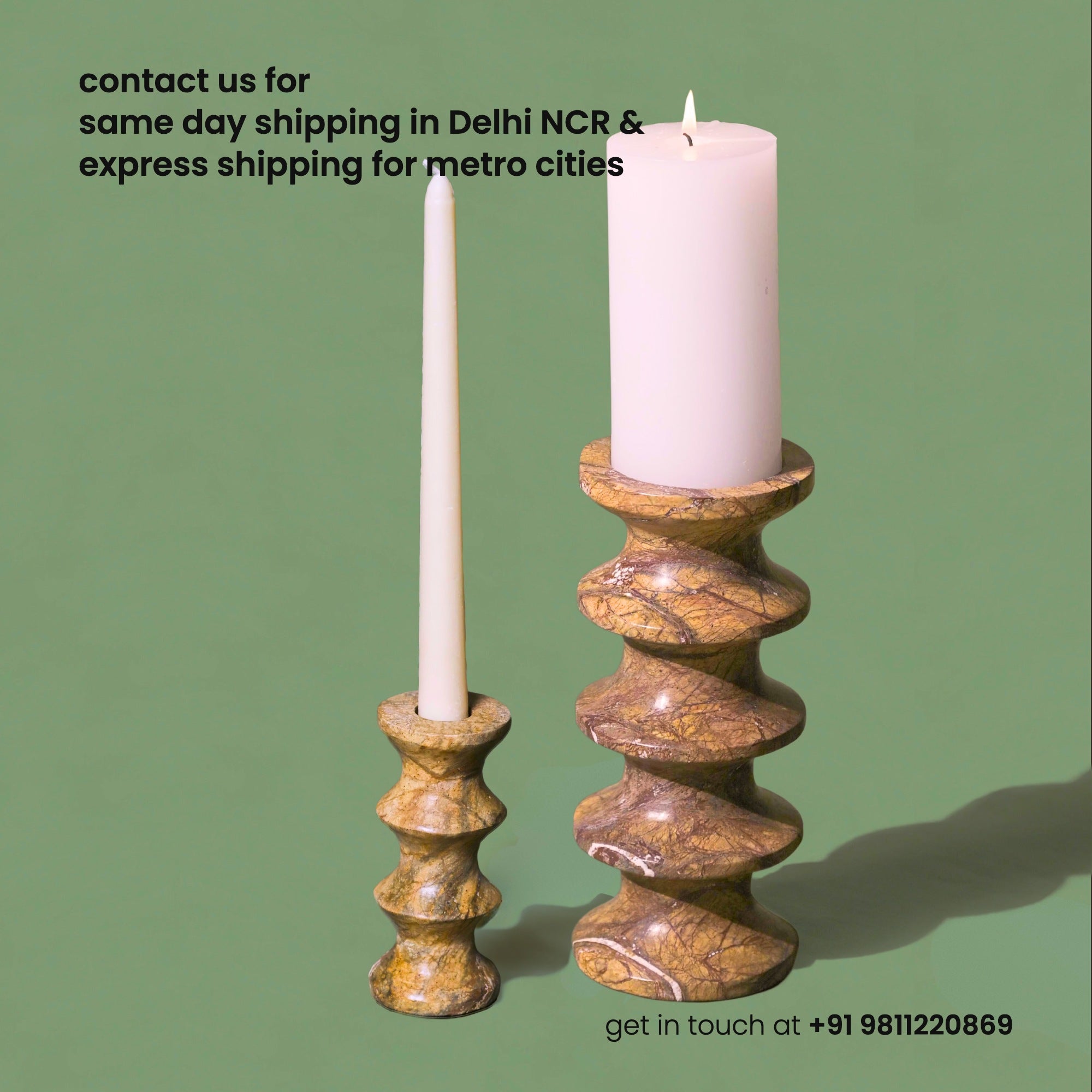 Astra Marble Candle Holders