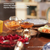 Ghee Dani with Spoon-Brass & Glass Ghee Pot