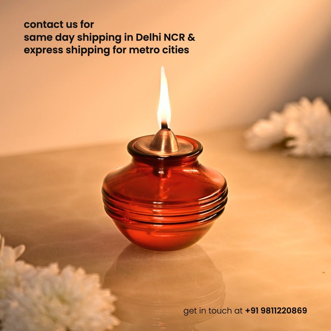 Muun Gift Box - Kalash Oil Lamp + Short Glass Bell