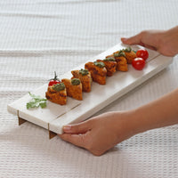 White Marble Tray With Gold Base Serveware Muun Home 