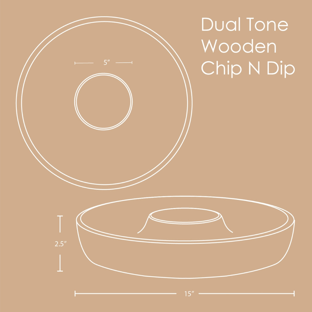 Dual Tone Wooden Chip & Dip