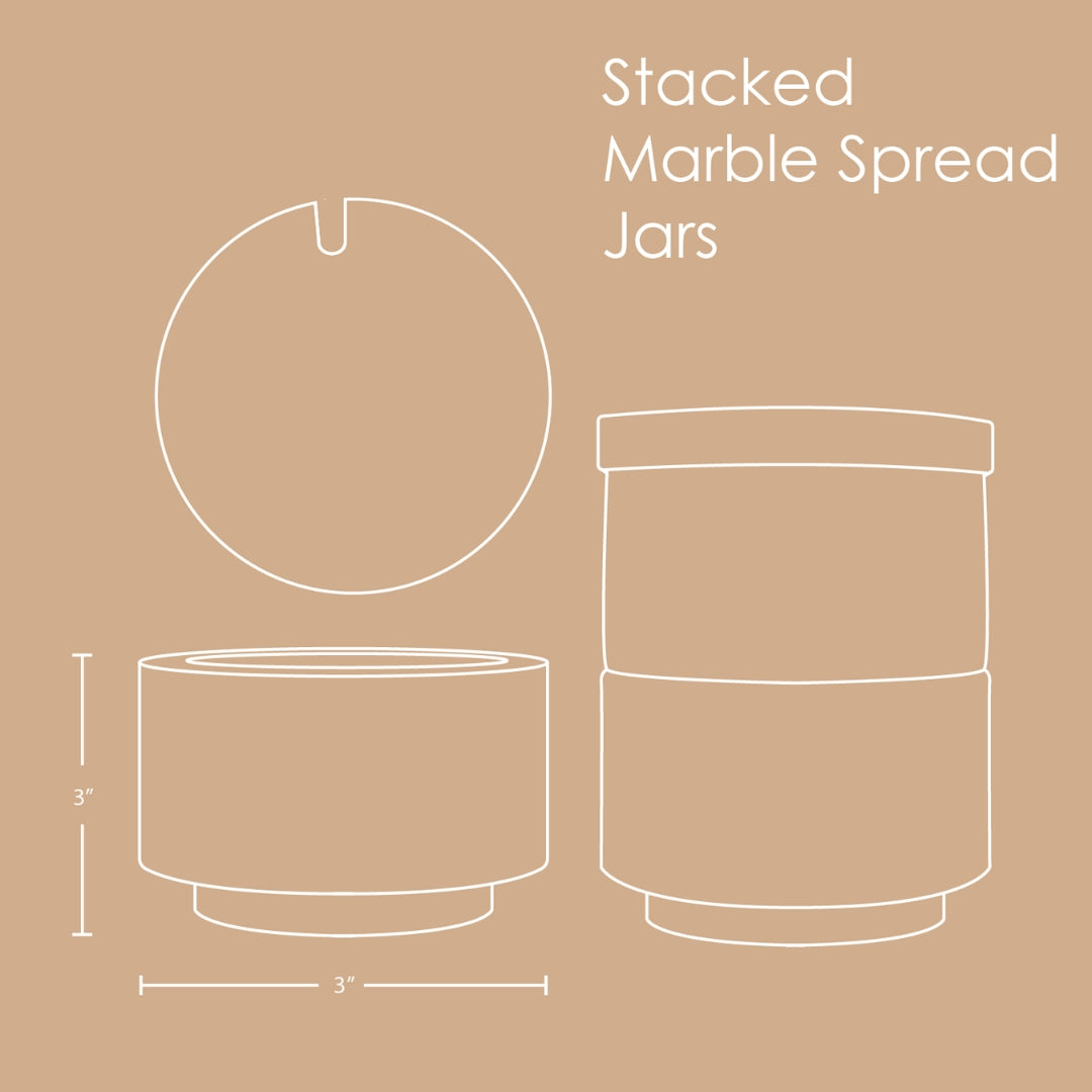 Stacked Marble Spread Jars Set of Two