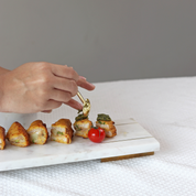 White Marble Tray With Gold Base