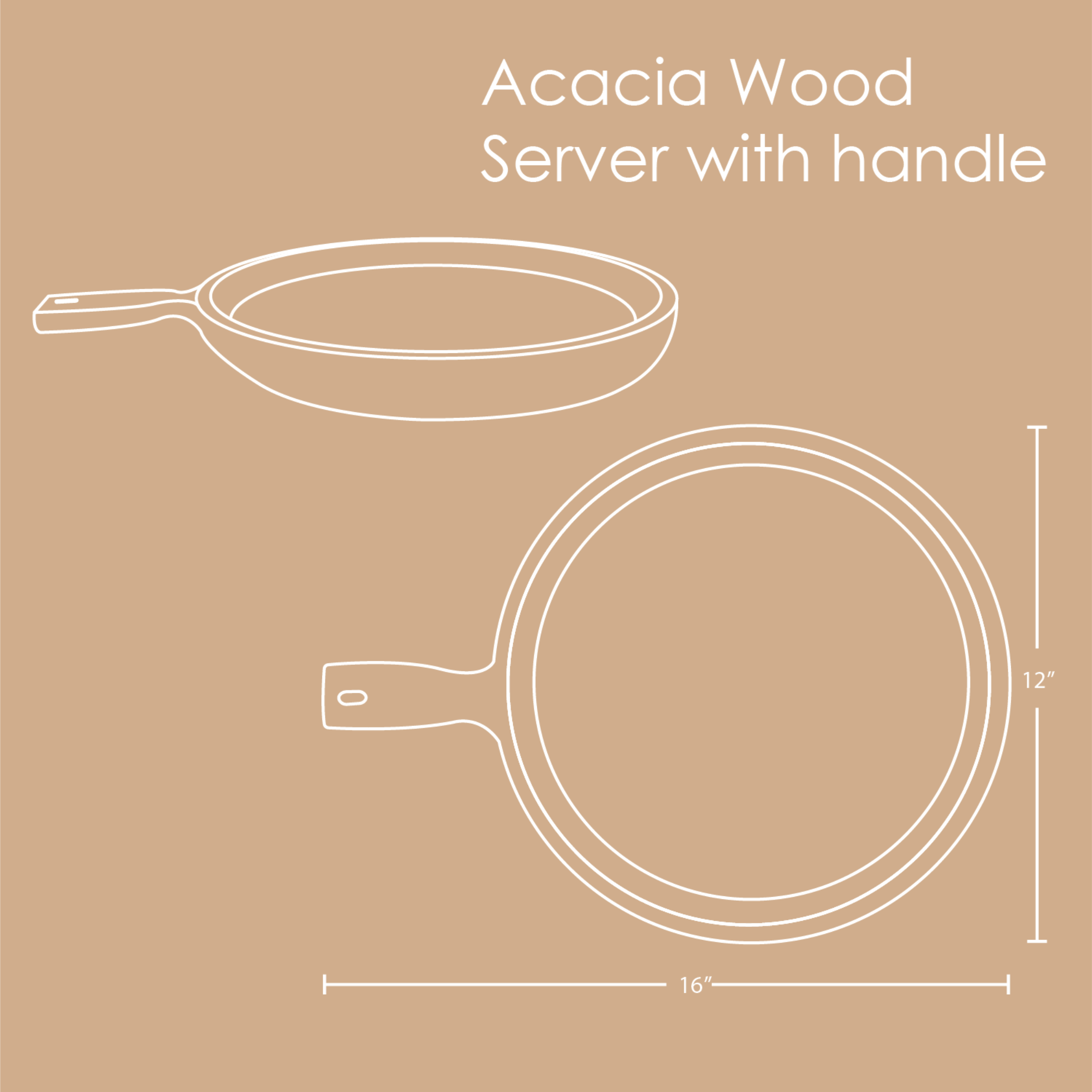 Acacia Wood Server with handle